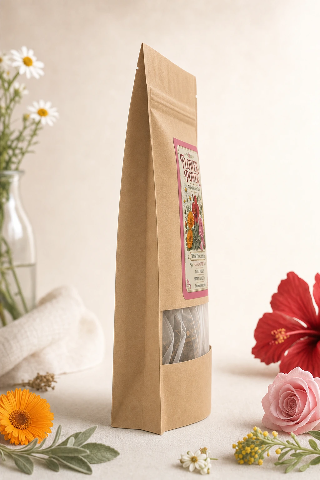 Flower Power pouch — Left profile