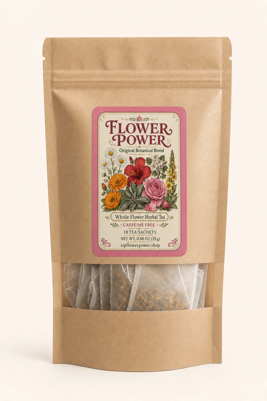 Flower Power pouch — Front studio